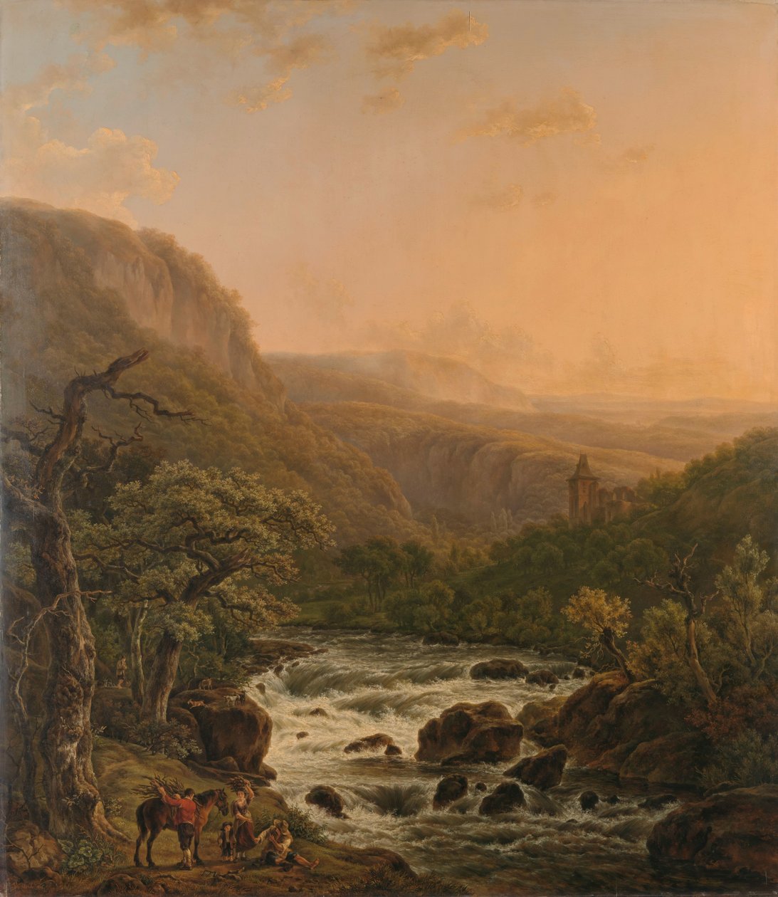 Gün batımında Ardennes Nehri by Henri van Assche