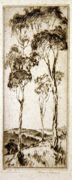 Sakız ağaçları (aşındırma) by Henri van Raalte
