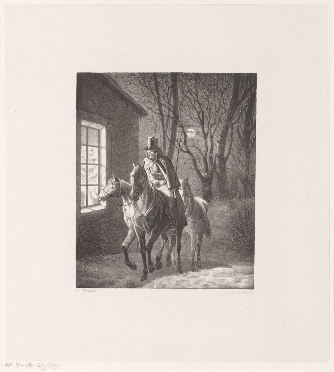 Atlı adam evin önünden geçiyor by Henri van Seben
