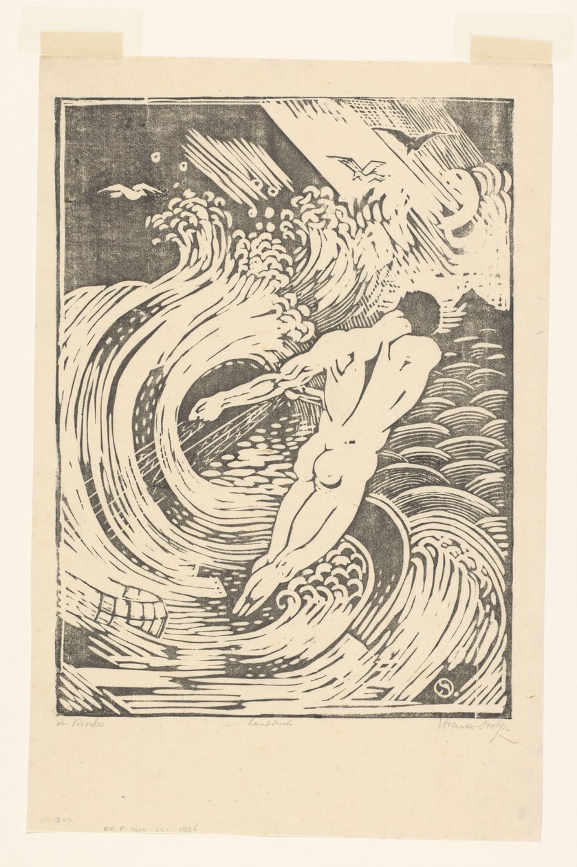 De Visscher (nesne üzerindeki orijinal başlık) by Henri van der Stok (signed by artist)
