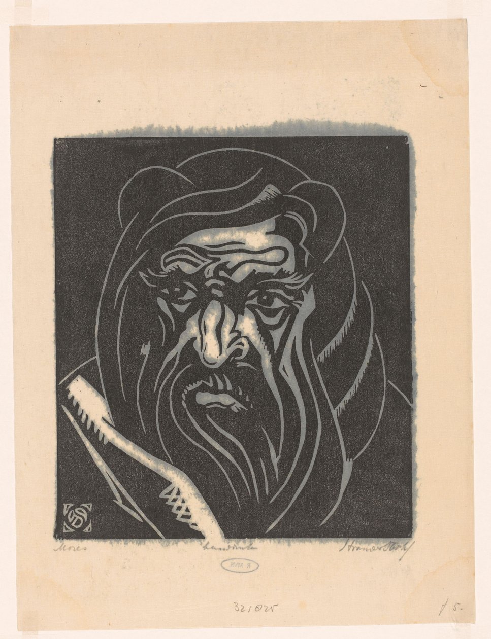 Mozes (nesne üzerindeki orijinal başlık) by Henri van der Stok (signed by artist)