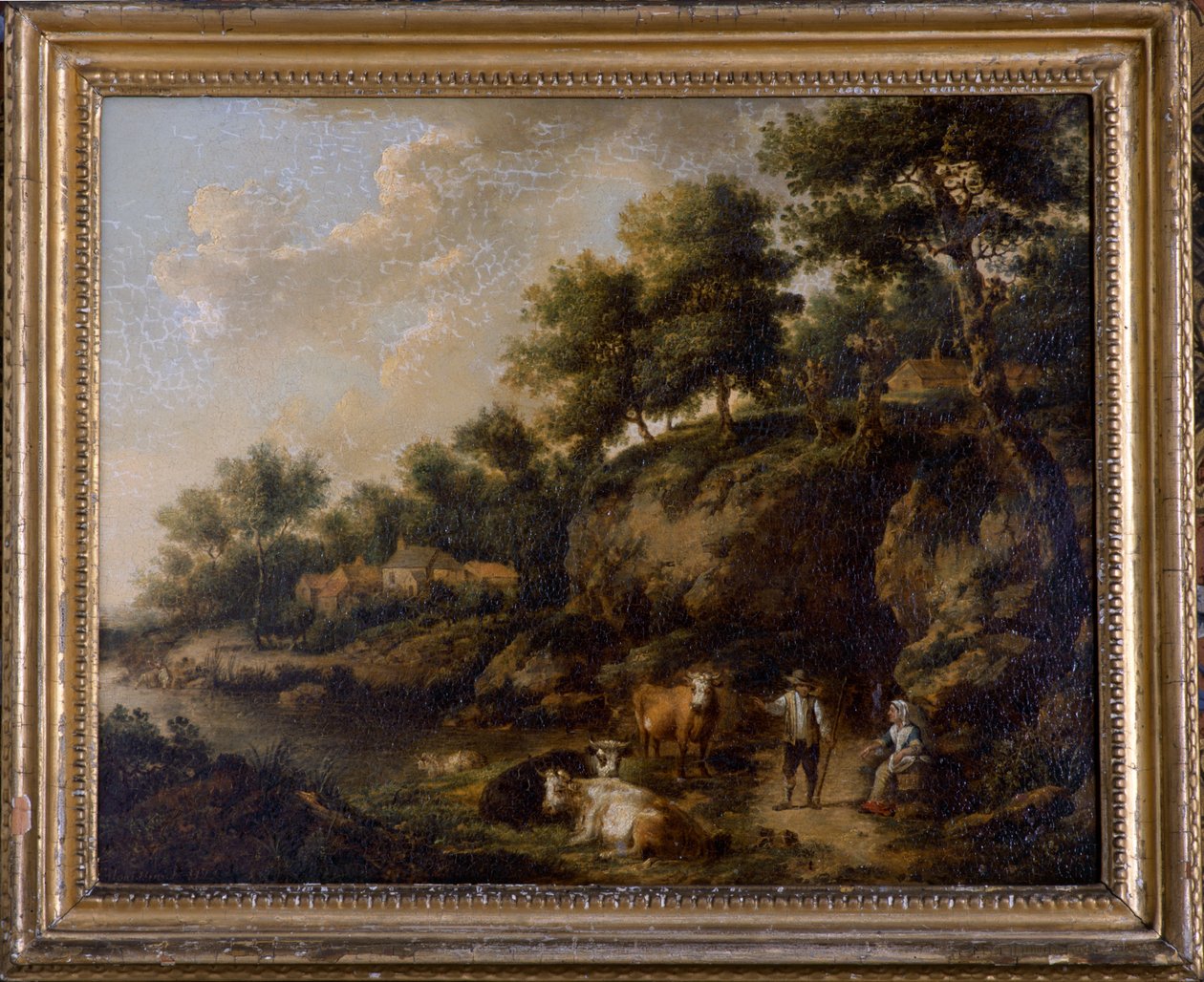 Çobanlı manzara (tuval üzerine yağlı boya) by Henricus Josephus Antoniessen