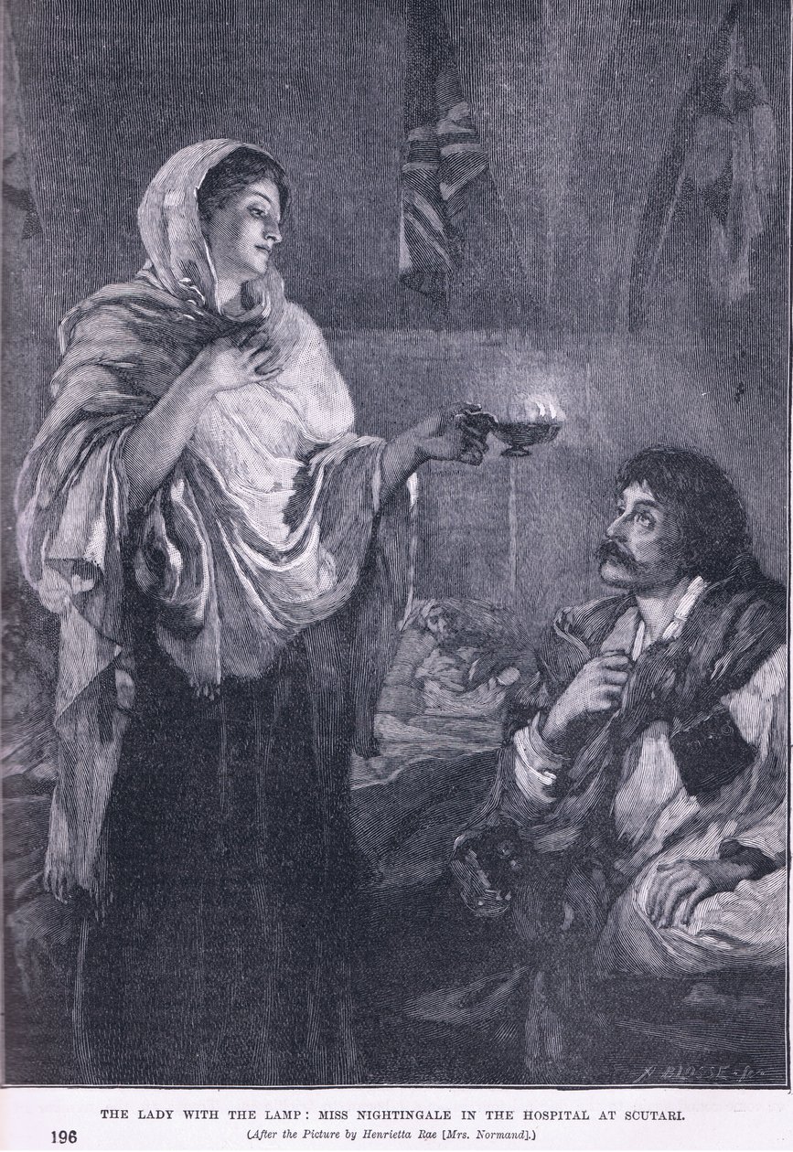 Lambalı Kadın: MS 1855'te Soutari'deki hastanede Bayan Nightingale by Henrietta Rae