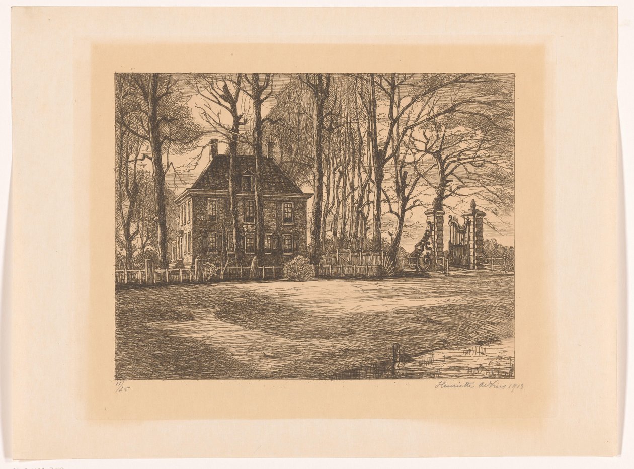 Ağaçların arasında kır evi by Henriëtte de Vries (signed by artist)