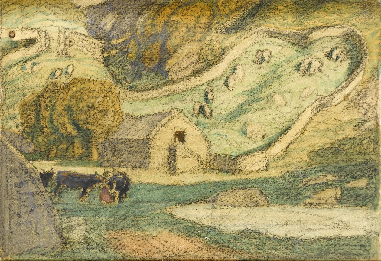 Cotswold Çiftliği (kağıt üzerinde pastel) by Henry A. Payne