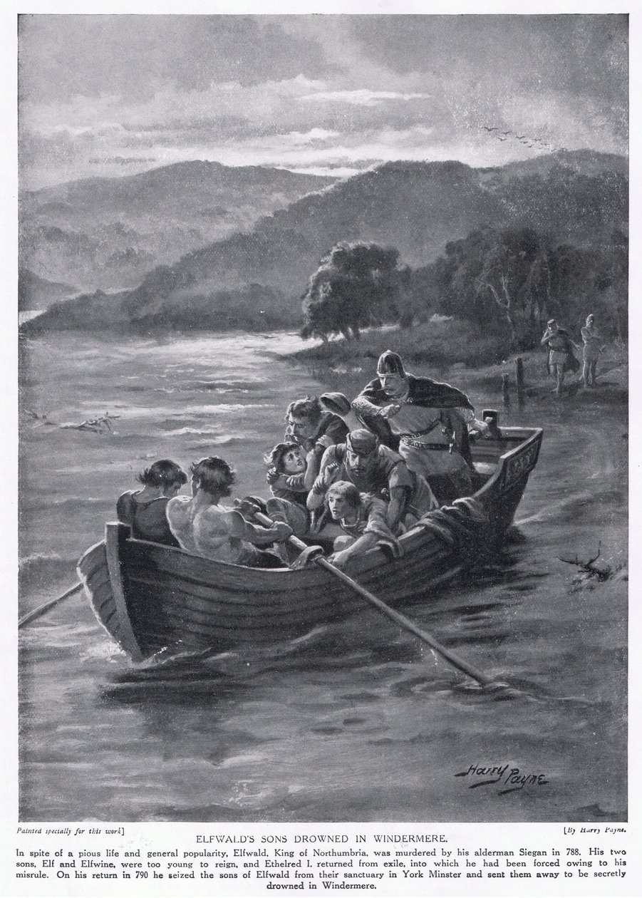 Elfwald'ın oğlu Windermere AD788'de boğuldu, 1920'ler by Henry A. Payne