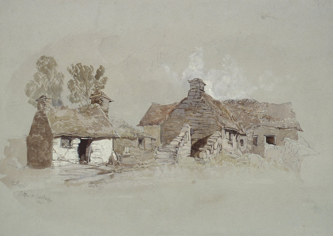 Woodbridge yakınlarındaki evler, Suffolk, 19. yüzyıl by Henry Bright
