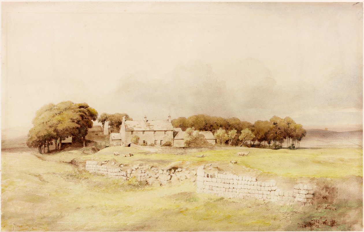 Birdoswald Çiftlik Evi (kağıda kurşun kalem ve suluboya (karta yapıştırılır)) by Henry Burdon Richardson