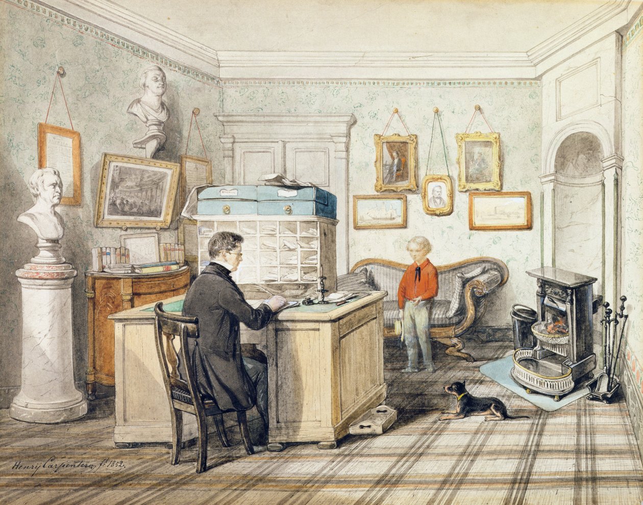Bir ofisin içi, 1852 by Henry Carpenter