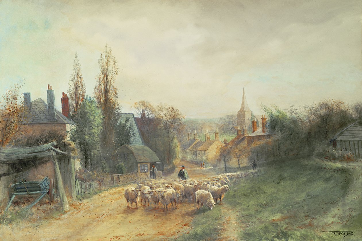 Billingshurst, 1915, Bir Sussex Köyü by Henry Charles Fox