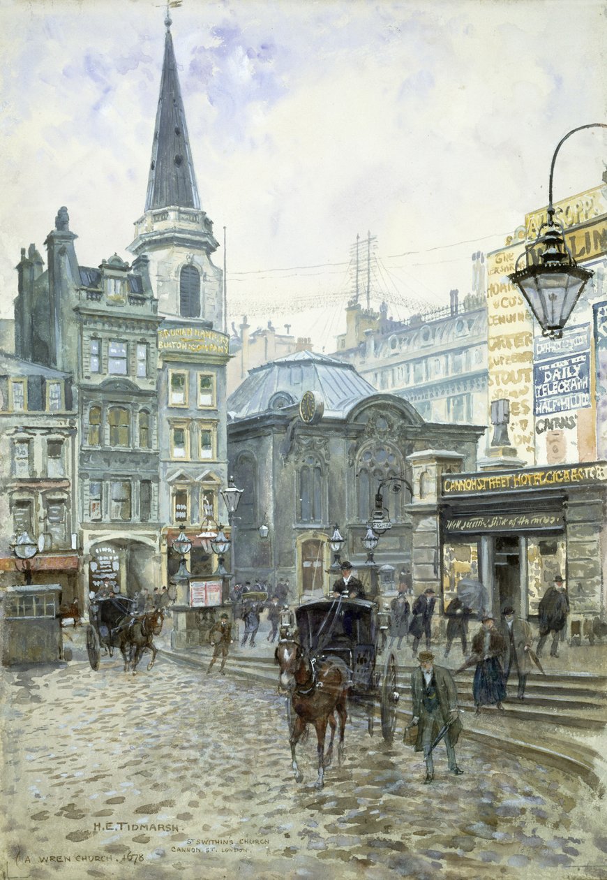 Aziz Swithin Kilisesi: Cannon Caddesi by Henry Edward Tidmarsh