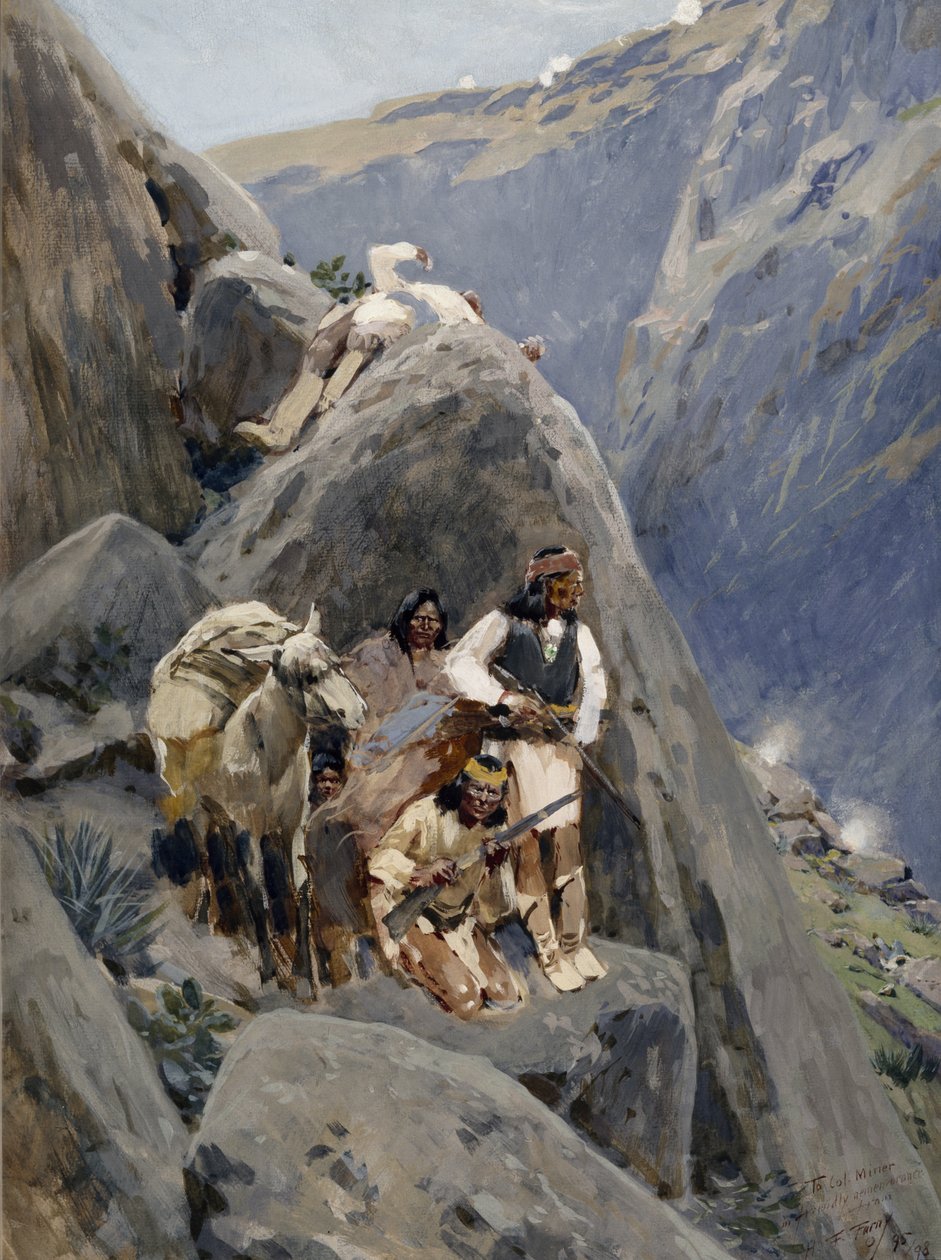 Apache Indians in the Mountains, 1895-98  by Henry Francois Farny