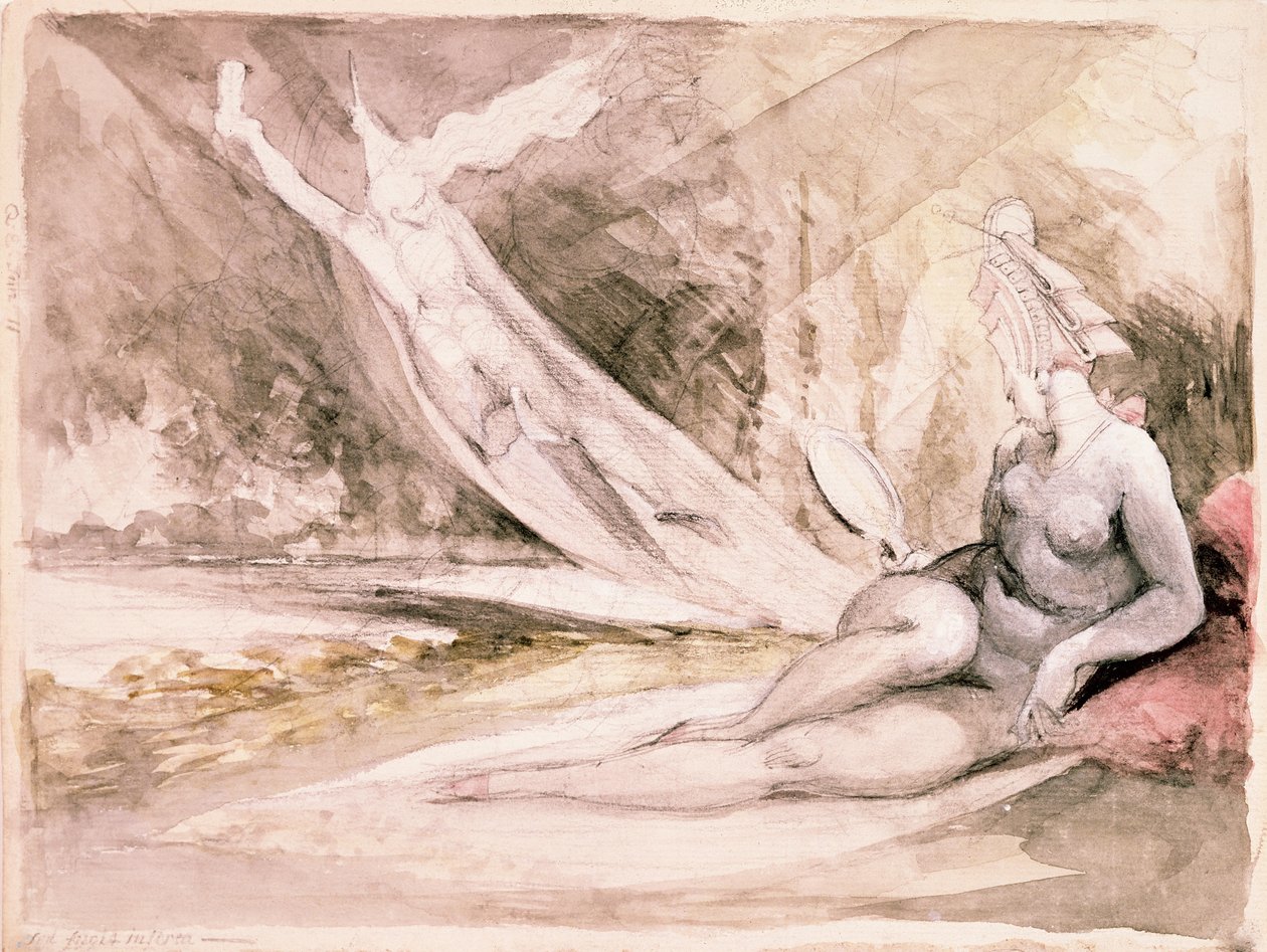 Alegori of Vanity, 1811 (kağıt üzerinde kalem, kurşun kalem ve tuvalet) by Johann Heinrich Füssli