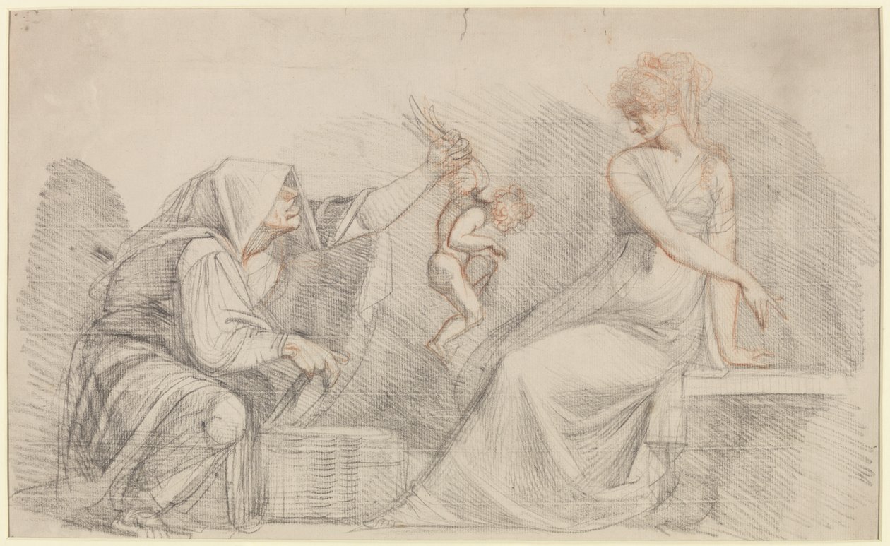 Selling of Cupids, c.1776 (red und black chalk with graphite on paper) by Johann Heinrich Füssli
