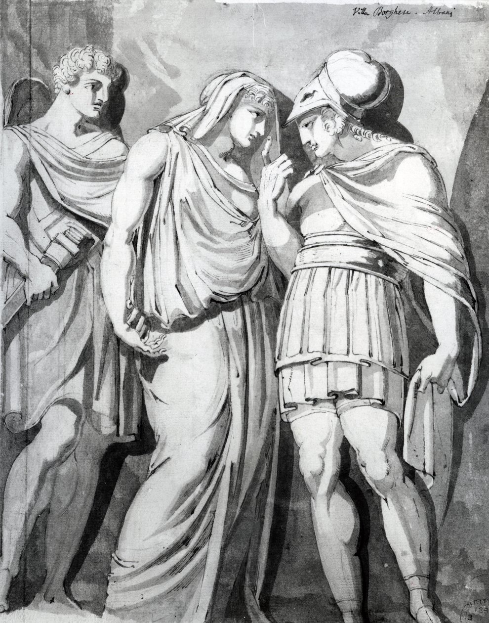 Zethos, Antiope ve Amphion, 1770 (kalem, mürekkep ve kağıt üzerinde yıkama) by Johann Heinrich Füssli