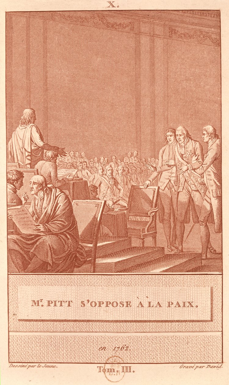 Yaşlı William Pitt (1708-78) David tarafından kazınmış 1762 Barışına Karşı by Henry Le Jeune