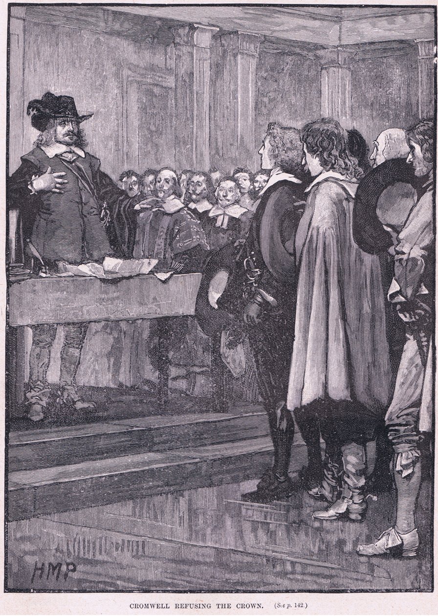Cromwell, MS 1657 tacını reddediyor by Henry Marriott Paget