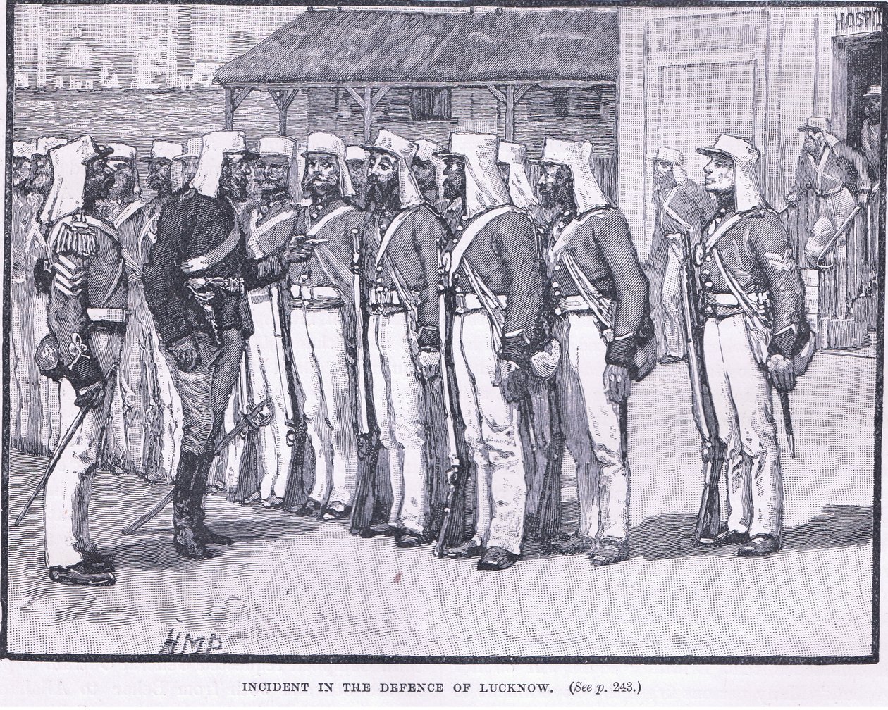 Lucknow 1857 AD savunmasında Olay by Henry Marriott Paget