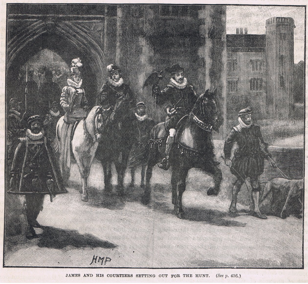 James ve saray mensupları av için yola çıkıyor 1608 by Henry Marriott Paget