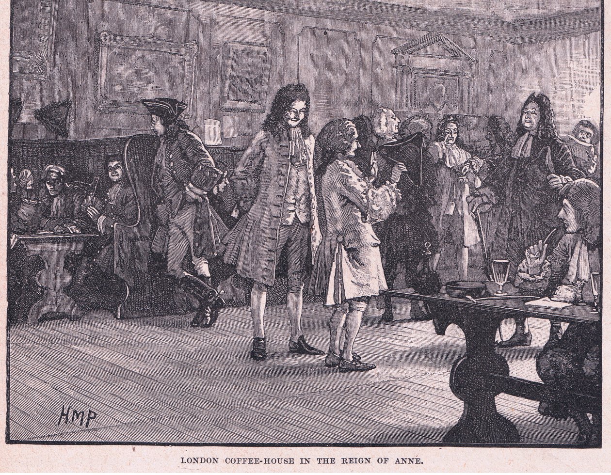 MS 1710 dolaylarında Anne döneminde Londra kahvehanesi by Henry Marriott Paget