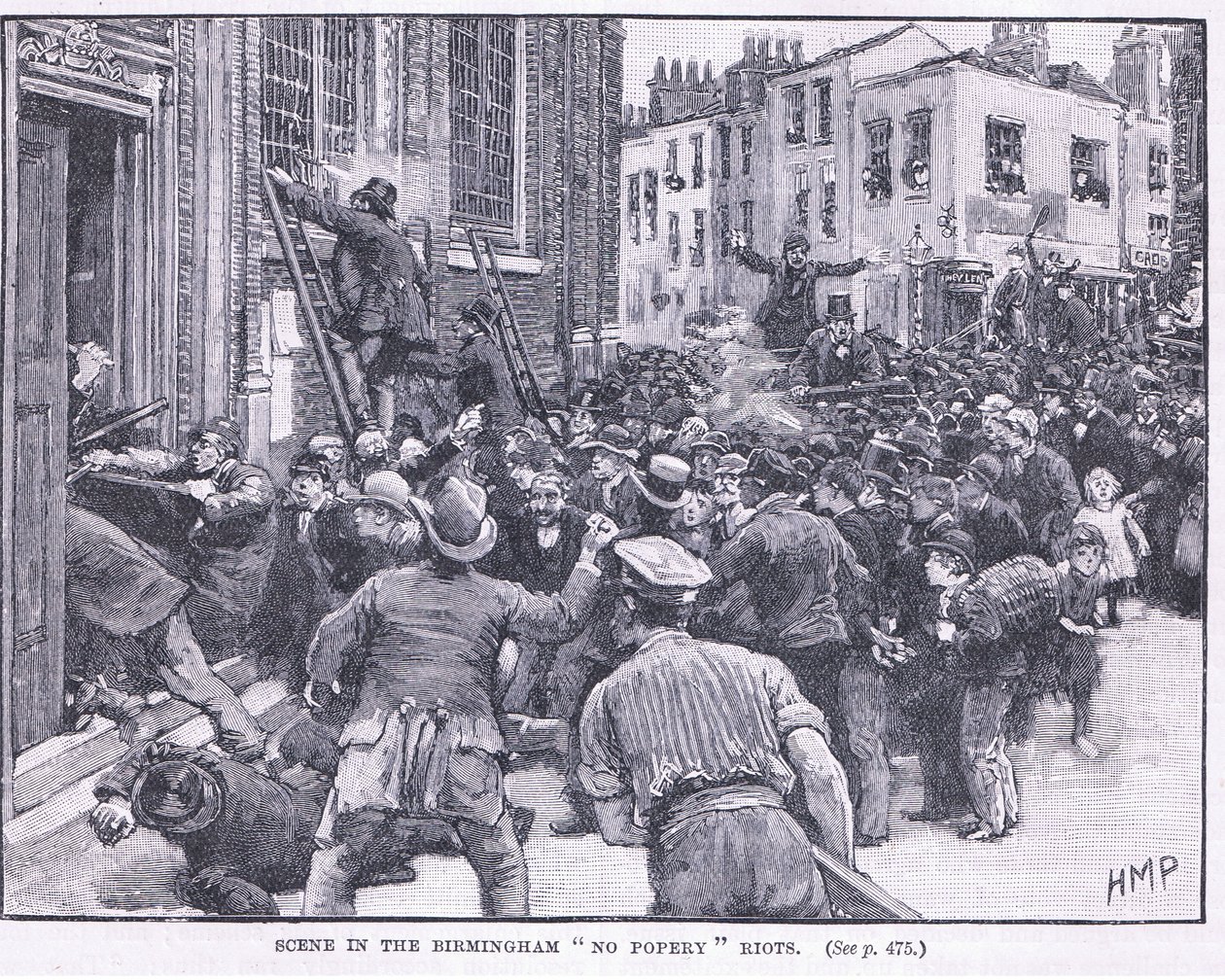 'Papalık İsyanlarına Hayır' sahnesi, Brimingham 1868 MS by Henry Marriott Paget