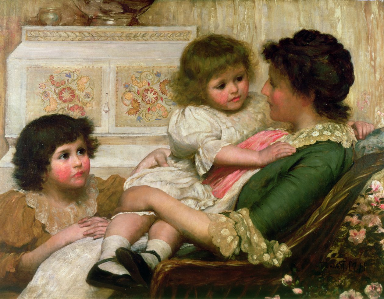 Sanatçının Karısı ve İki Kızı by Henry Marriott Paget