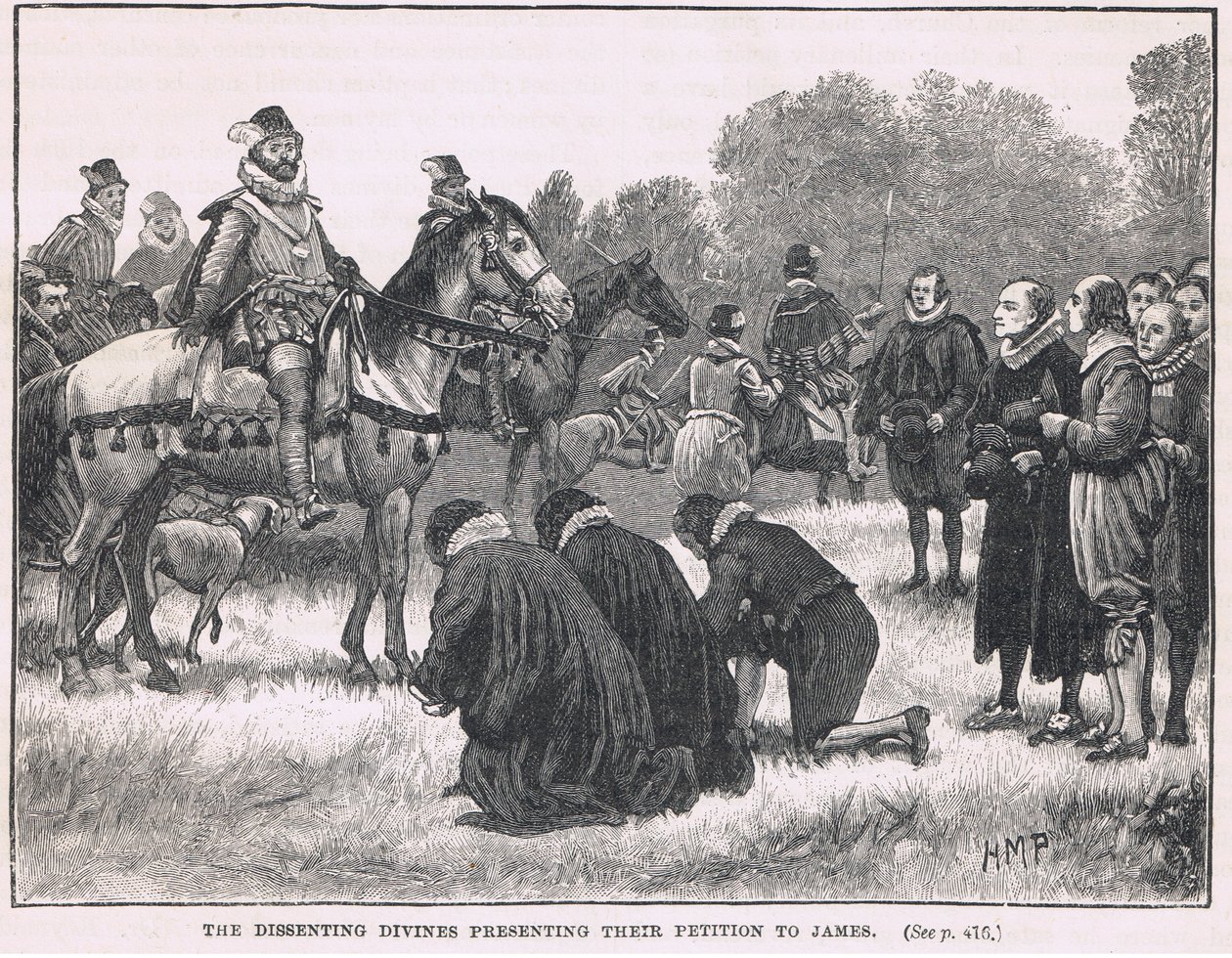 James 1603'e dilekçelerini sunan muhalif ilahiyatçılar by Henry Marriott Paget