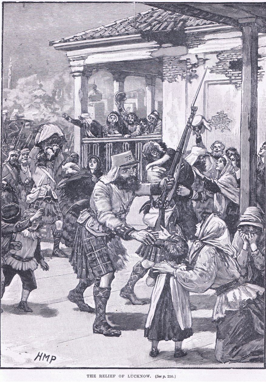 Lucknow 1857 AD kabartma by Henry Marriott Paget