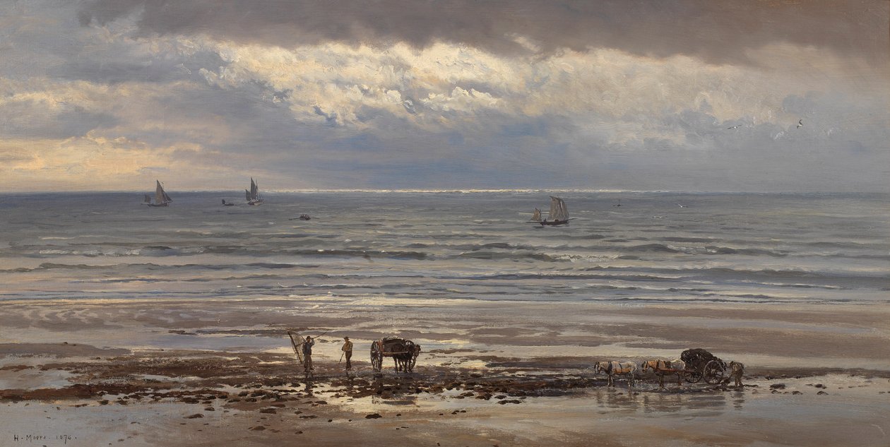 Kelp Toplayıcılar - Gri Bir Sabah, 1874 by Henry Moore