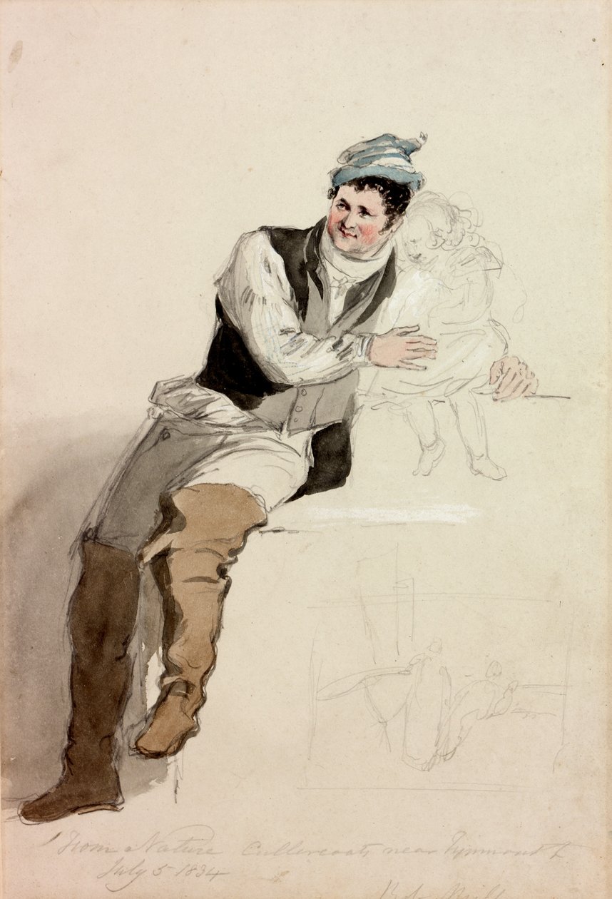 Bob Mills of Cullercoats, 1834 (kağıt üzerinde kalem ve tuvalet) by Henry Perlee Parker