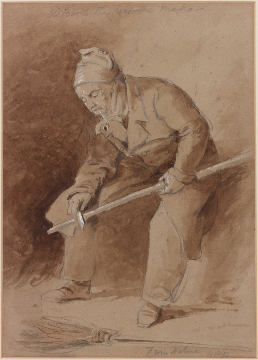 Old Barty the Besom Maker (kağıt üzerinde bc, kalem ve wc) by Henry Perlee Parker