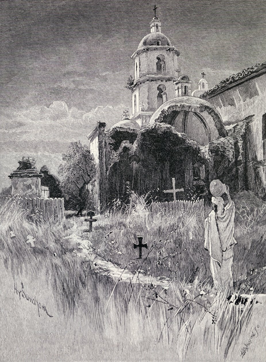 Mezarlık ve misyon, San Luis Rey de Francia, California, 