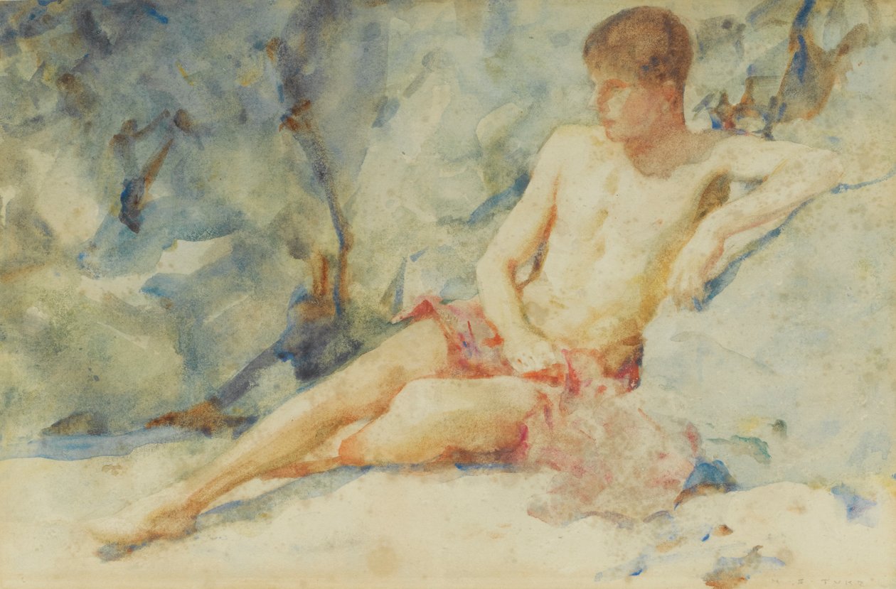 Çocuk kayaya karşı by Henry Scott Tuke