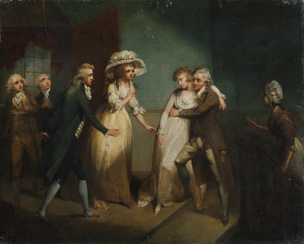 Camilla babasının kollarında bayılıyor, 1796