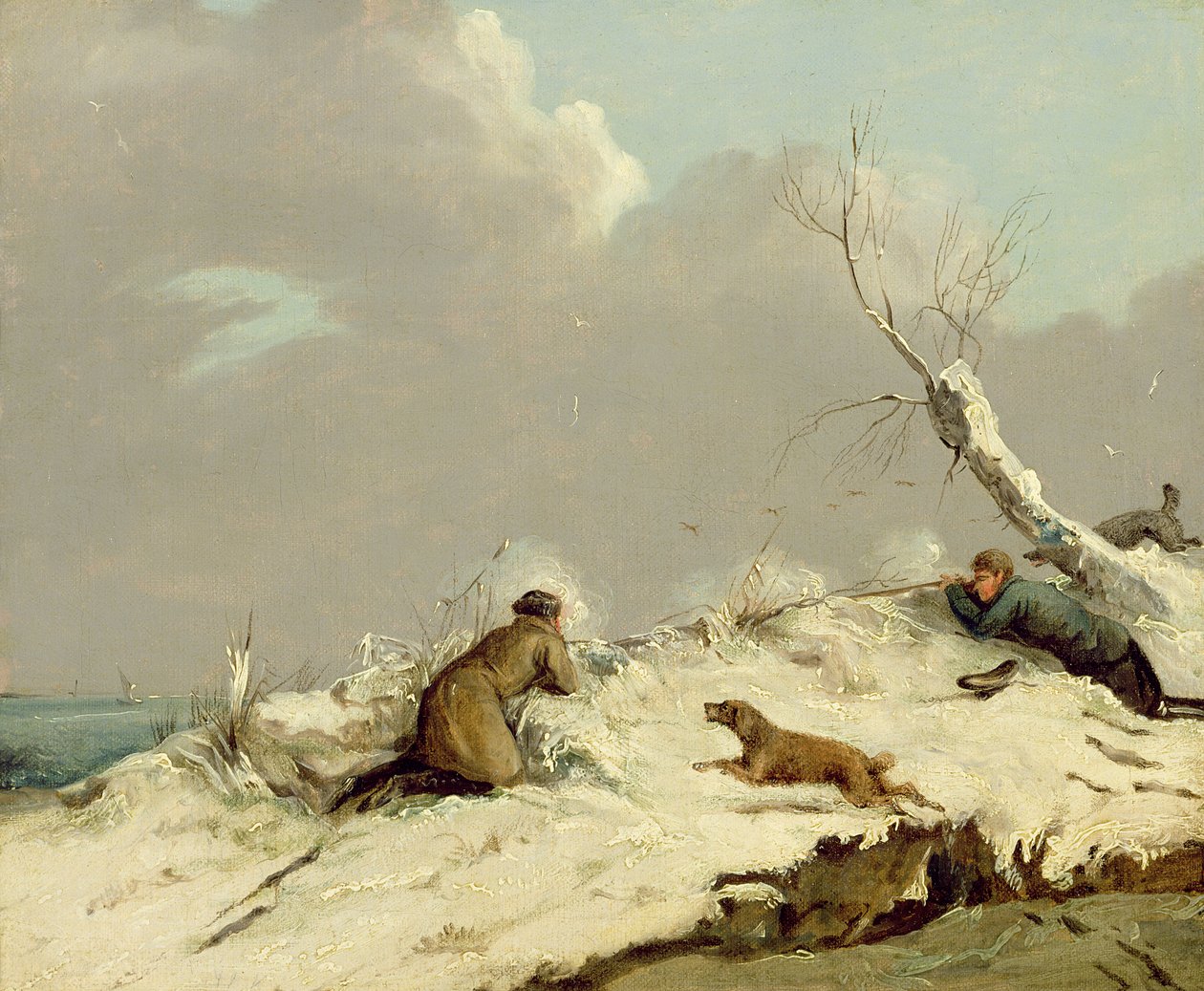 Kışın Ördek Avı by Henry Thomas Alken