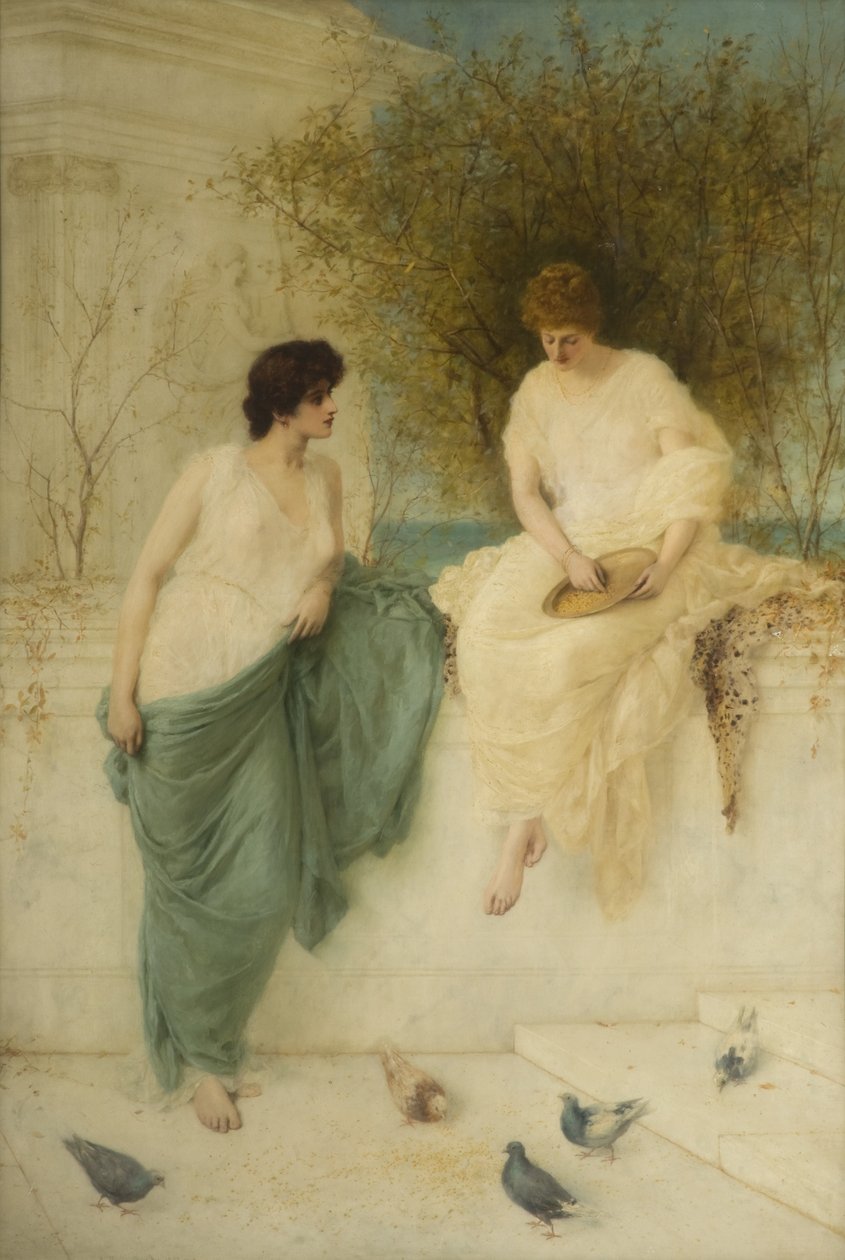 Güvercinleri beslemek by Henry Thomas Schafer