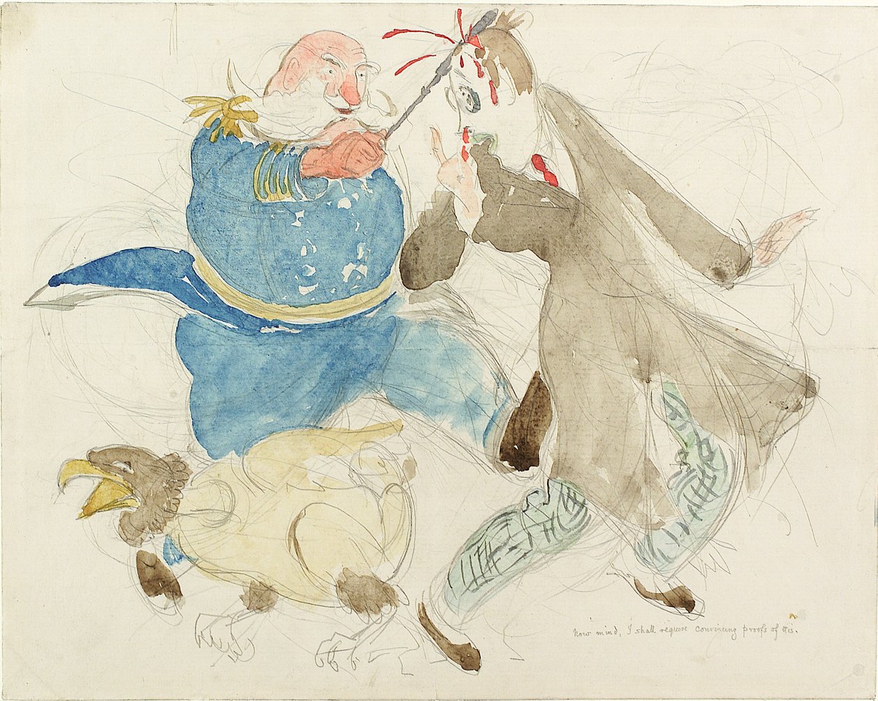 Tarafsız: Sam Amca ve Von Turpitz (kağıt üzerinde kalem, mürekkep, tebeşir ve tuvalet) by Henry Tonks