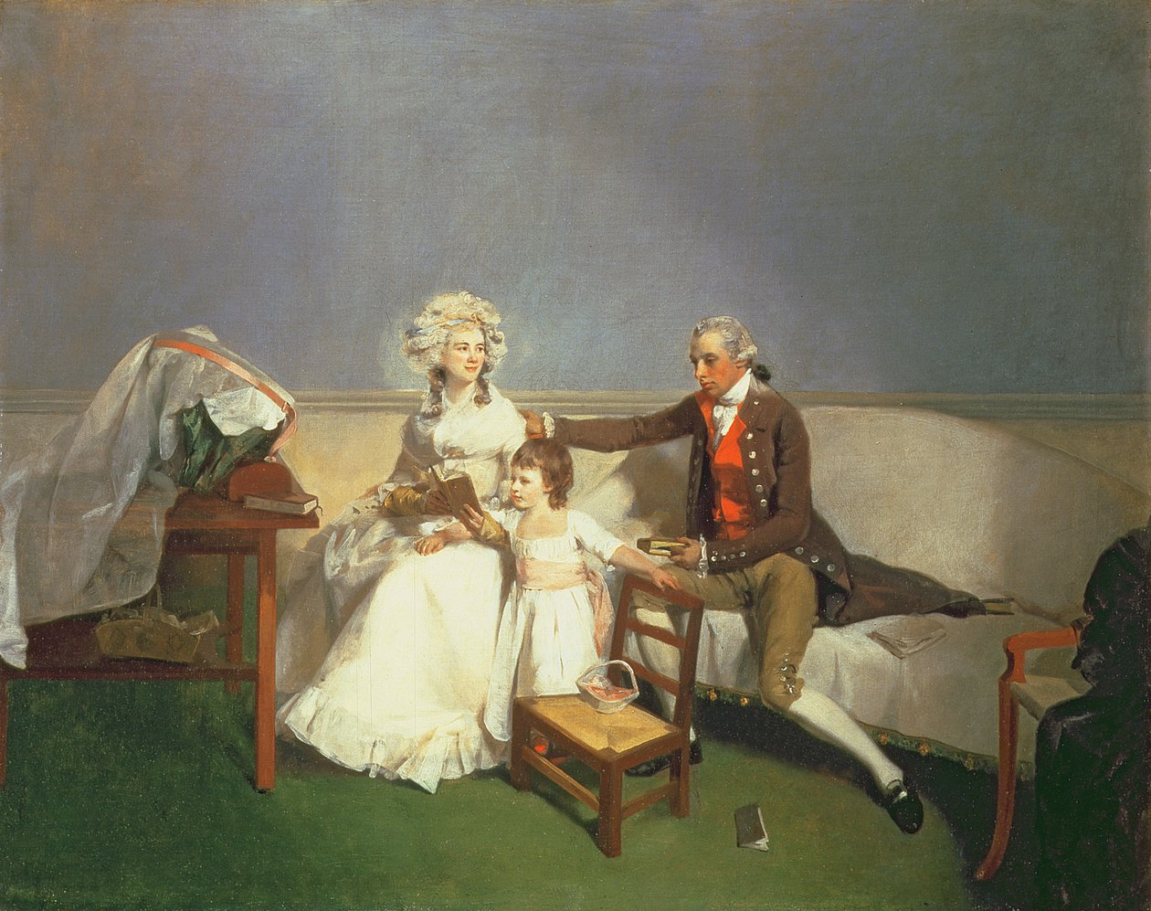 Sir Robert ve Lady Buxton ve Kızları Anne, c.1786 by Henry Walton