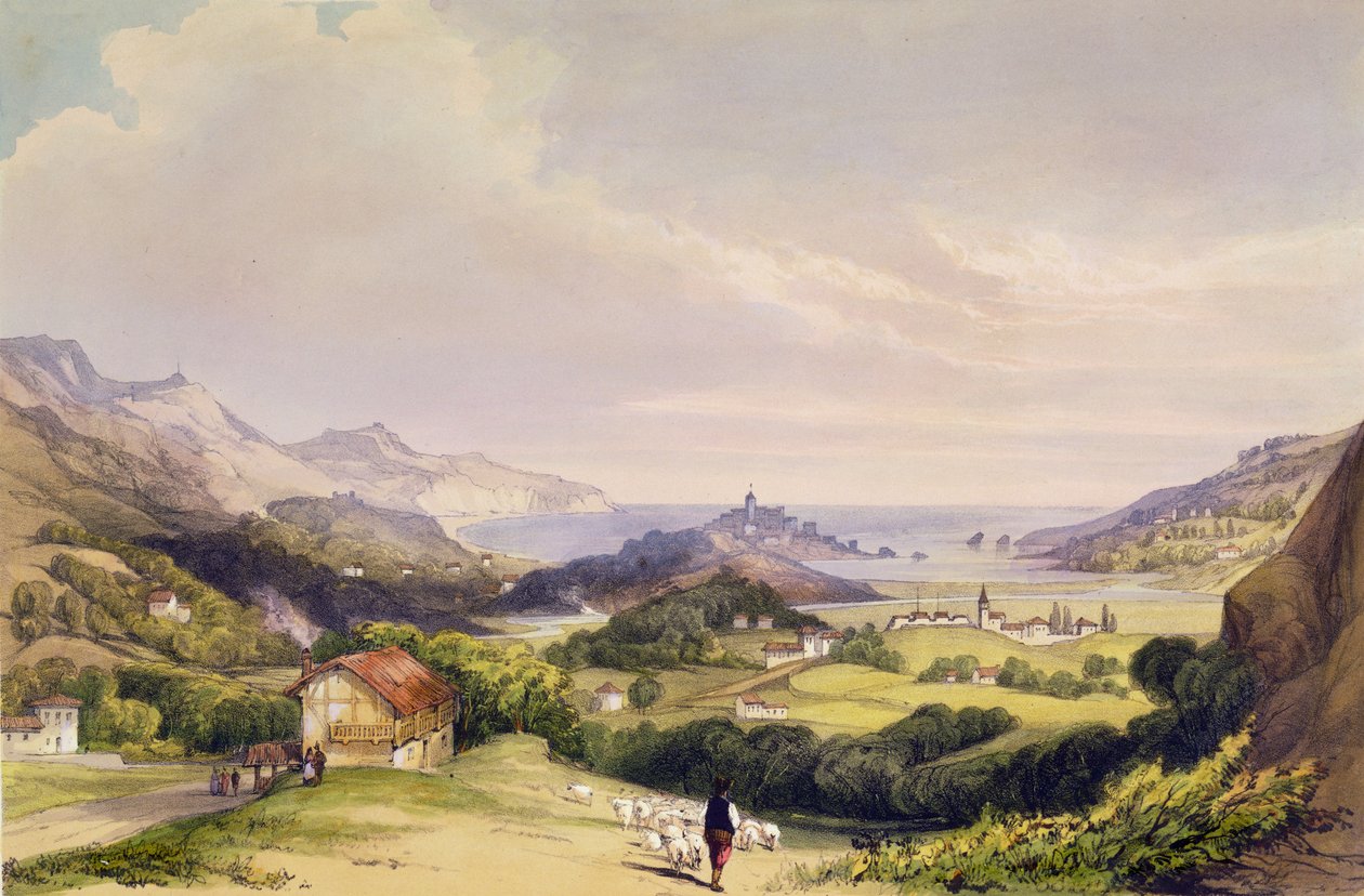 Fuentarabia ve Bidassoa ağzı ile Carlist Fort El Parque, 1838 by Henry Wilkinson