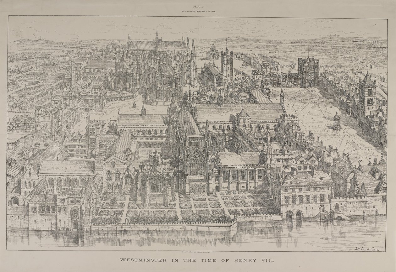 Henry VIII, 1884 zamanında Westminster Abbey ve Westminster Sarayı