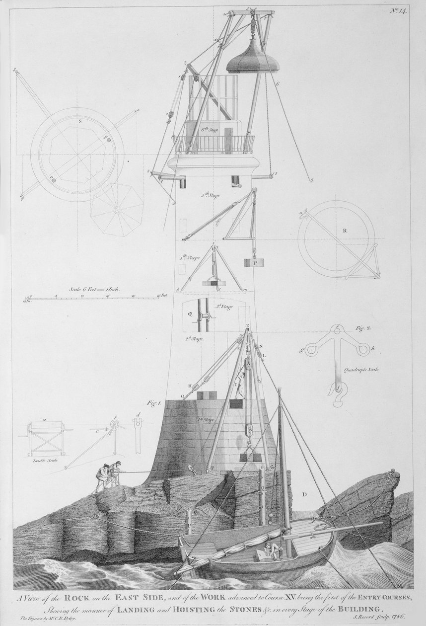 John Record (fl.1768-86), 1786 tarafından oyulmuş Edystone Deniz Feneri by Henry Winstanley