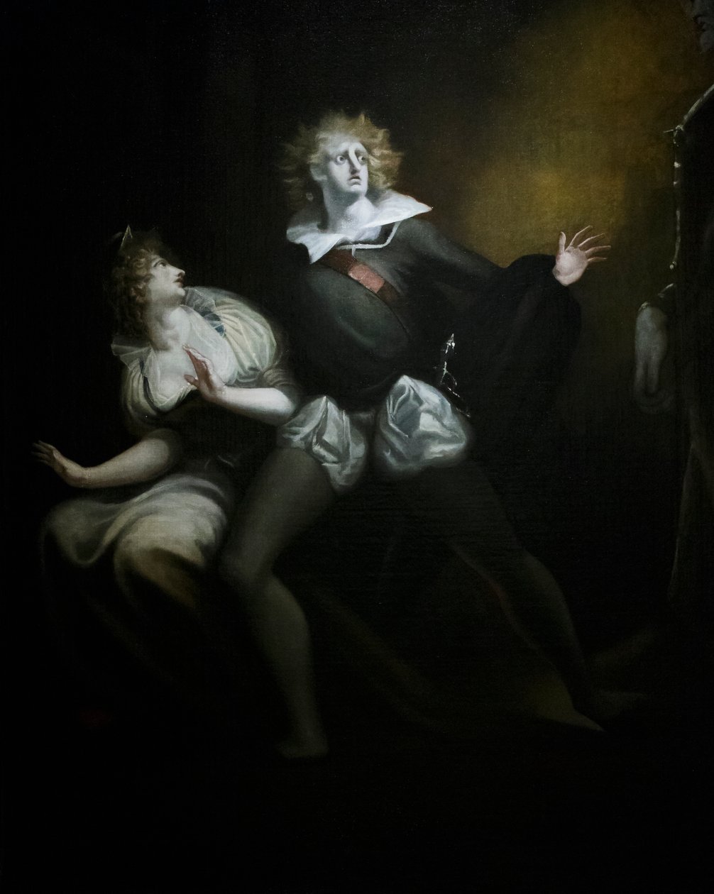 Gertrude, Hamlet ve Hamlet'in babasının hayaleti, detay by Henry (1741 1825) Fuseli