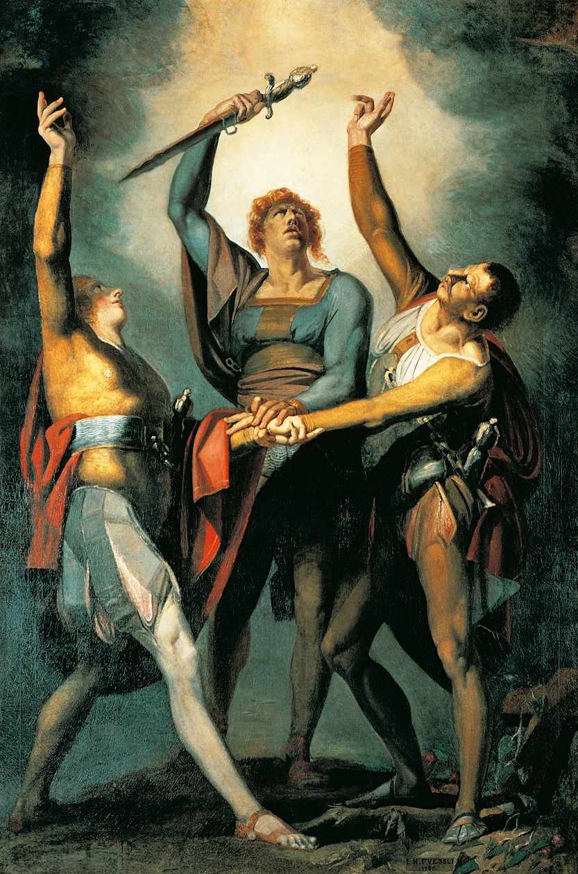 Rutli yemini sırasında üç müttefik by Johann Heinrich Füssli