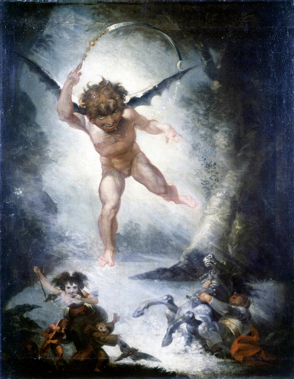 Robin Goodfellow (Puck) (Bir Yaz Gecesi Rüyası) - Fussli (Fuseli), Johann Heinrich (1741-1825) tarafından by Henry  Fuseli