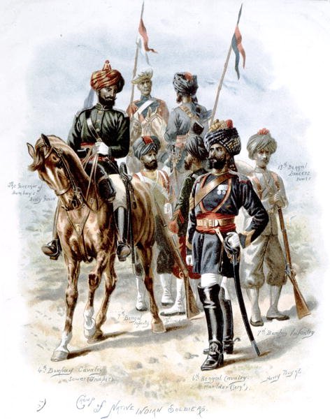 Yerli Kızılderili Askerleri Grubu, yirminci yüzyılın başlarında (renkli taş) by Henry A. Payne
