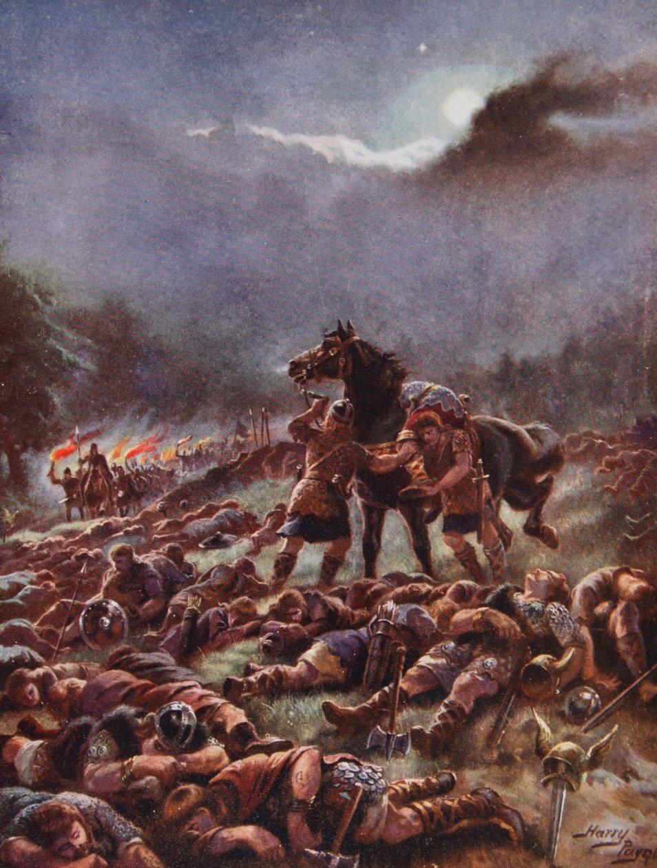 Sweyn'in Zehirli Ordusu, 'Hutchinson's Story of the British Nation'dan bir çizim, c.1923 by Henry A. Payne