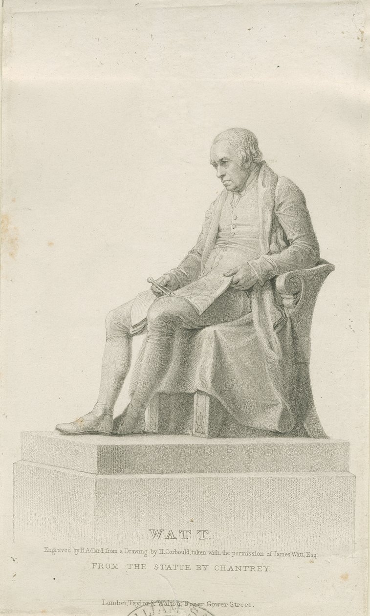 Handsworth - James Watt Anıtı: noktalı gravür ve [? 19. yüzyıl] (baskı) by Henry Adlard