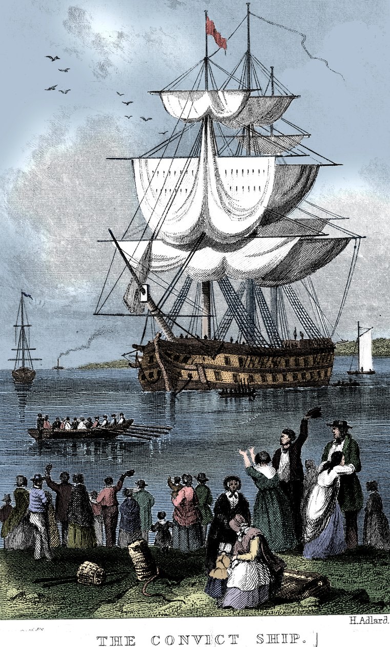 Hükümlü Gemi, c1820. by Henry Adlard