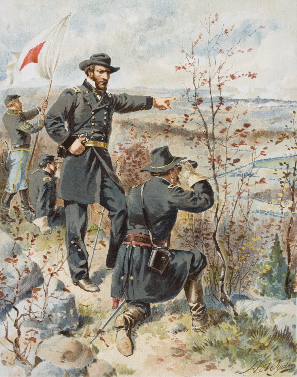 General Sherman, 4 Ekim Allatoona Geçidi Savaşı sırasında Kenesaw Dağı
