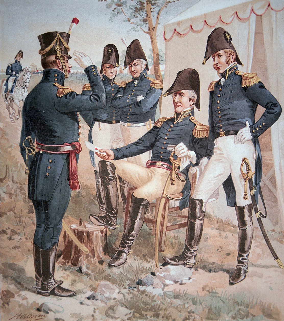 General Andrew Jackson (1767-1845) ve sahadaki kurmayları by Henry Alexander Ogden
